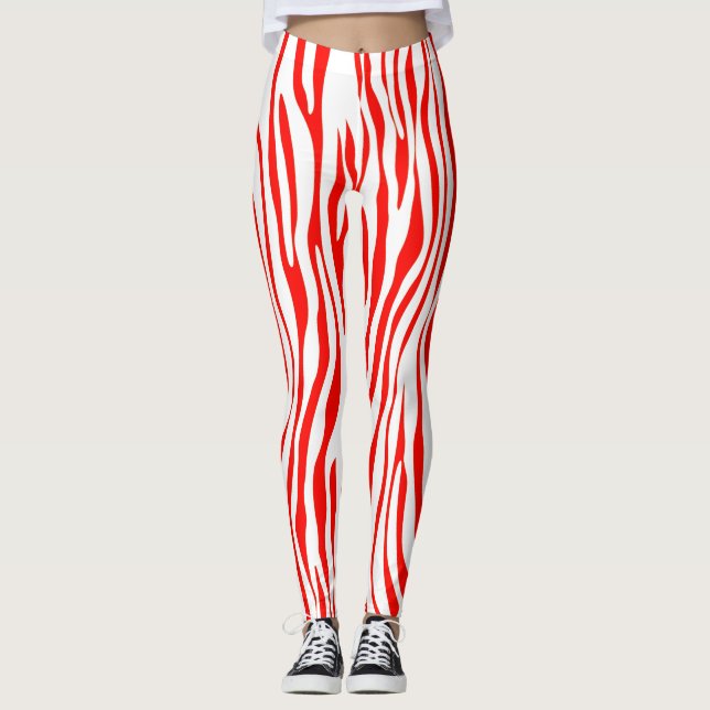 Red and White Zebra Leggings (Framsida)