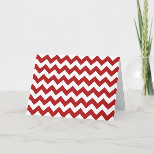 Red and White Zigzag Kort (Framsida)