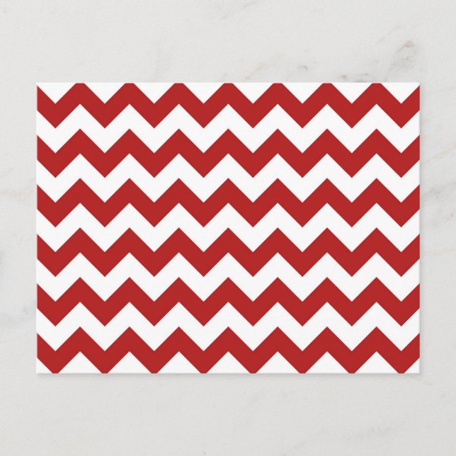 Red and White Zigzag Vykort (Framsida)