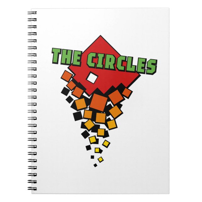 Red and Yellow Squares with Green the Circles Text Anteckningsbok (Framsidan)