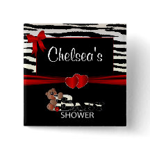 Red and Zebra ränder Baby Shower