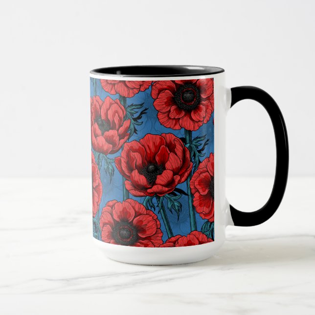 Red anemone-trädgård mugg (Höger)