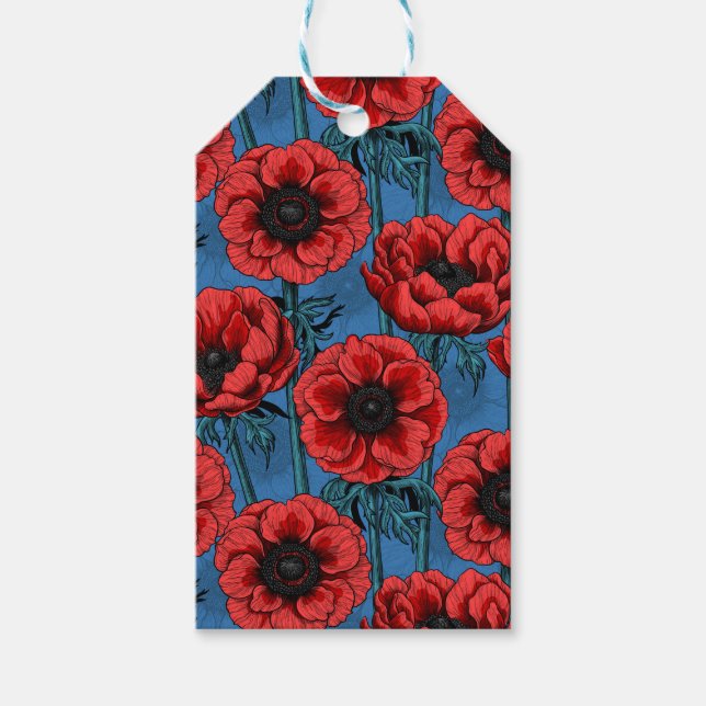Red anemone-trädgård presentetikett (Framsidan)