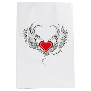 Red Angel Heart med vingar