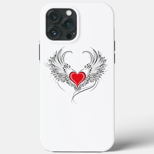 Red Angel Heart med vingar (Baksida)