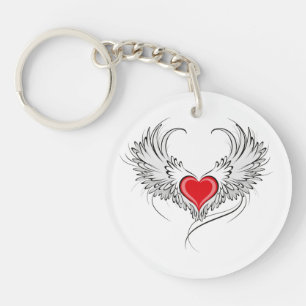 Red Angel Heart med vingar