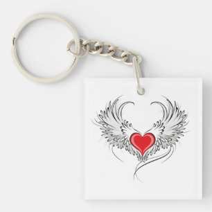 Red Angel Heart med vingar