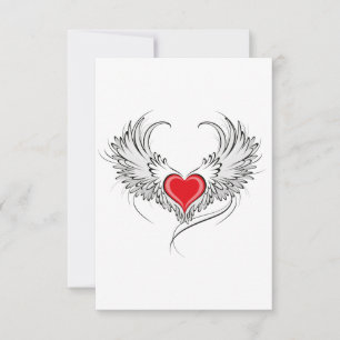 Red Angel Heart med vingar