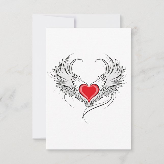 Red Angel Heart med vingar (Framsida)