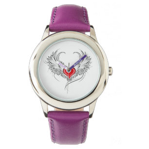 Red Angel Heart med vingar Armbandsur