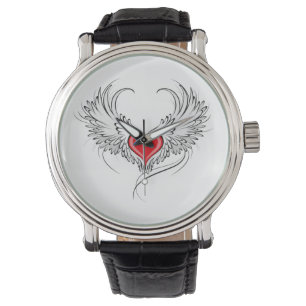 Red Angel Heart med vingar Armbandsur