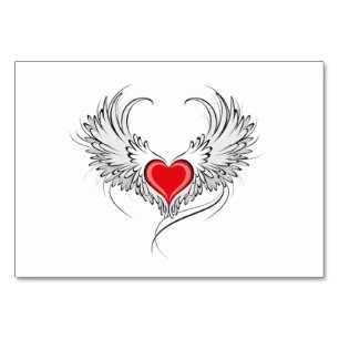 Red Angel Heart med vingar Bordsnummer