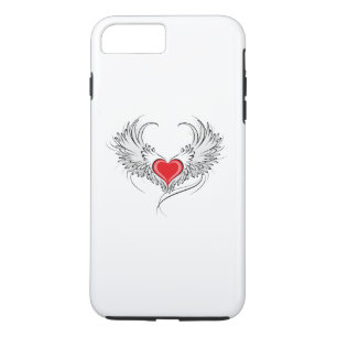 Red Angel Heart med vingar