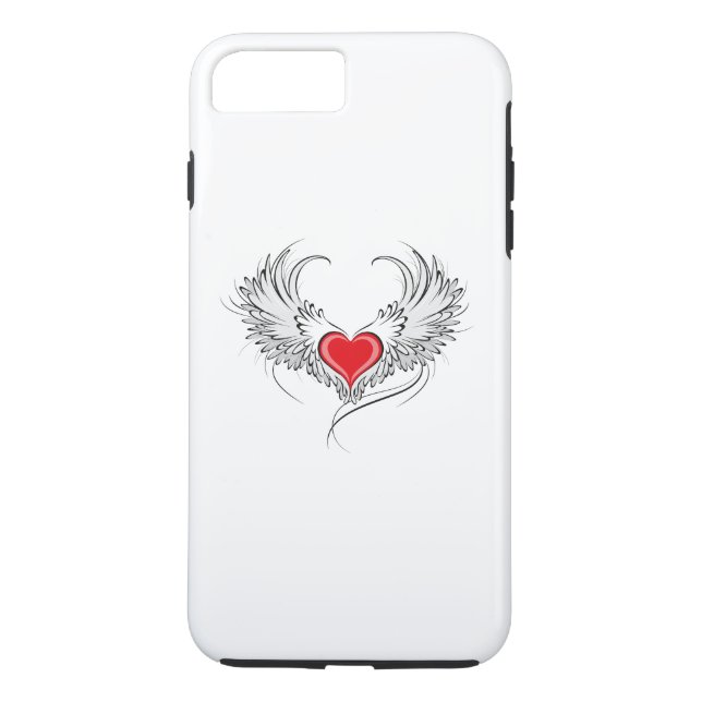 Red Angel Heart med vingar Case-Mate iPhone Skal (Baksida)