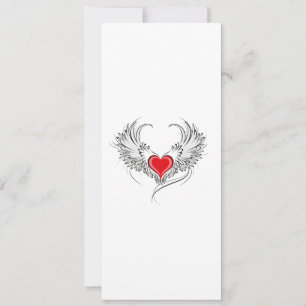 Red Angel Heart med vingar Inbjudningar