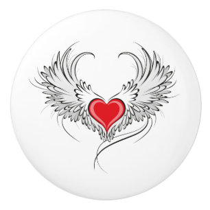 Red Angel Heart med vingar Knopp