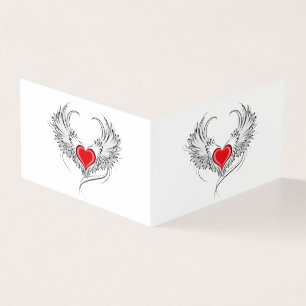 Red Angel Heart med vingar Kort