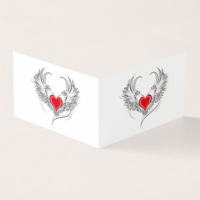 Red Angel Heart med vingar Kort (Utsida)