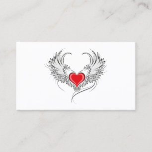 Red Angel Heart med vingar Lojalitetskort