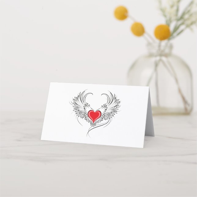 Red Angel Heart med vingar Lojalitetskort (Framsida)
