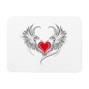 Red Angel Heart med vingar Magnet