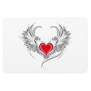 Red Angel Heart med vingar Magnet