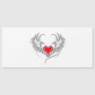 Red Angel Heart med vingar Magnetisk Inbjudningskort