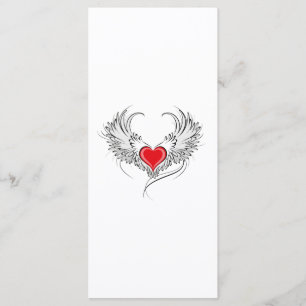 Red Angel Heart med vingar Meny