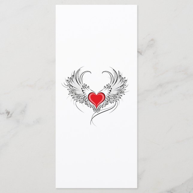Red Angel Heart med vingar Meny (Framsida)