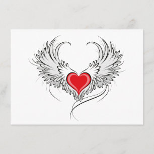 Red Angel Heart med vingar Meny
