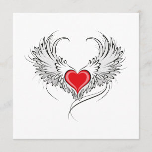Red Angel Heart med vingar Meny