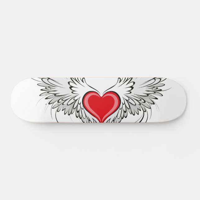Red Angel Heart med vingar Mini Skateboard Bräda 18,5 Cm (Horz)