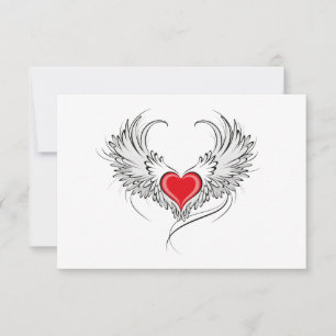 Red Angel Heart med vingar OSA Kort