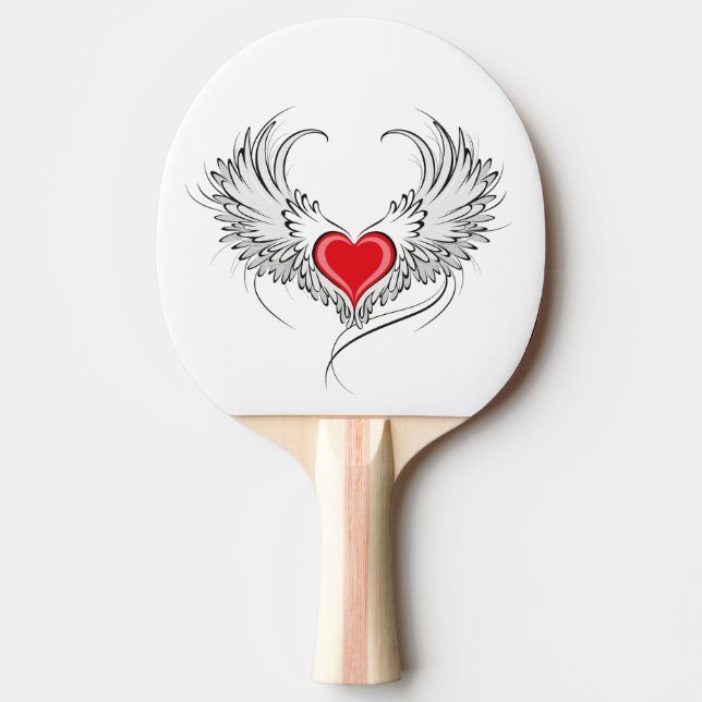 Red Angel Heart med vingar Pingisracket (Framsidan)