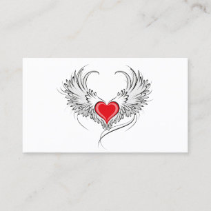 Red Angel Heart med vingar Placeringskort