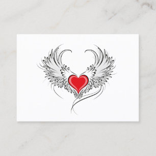 Red Angel Heart med vingar Placeringskort