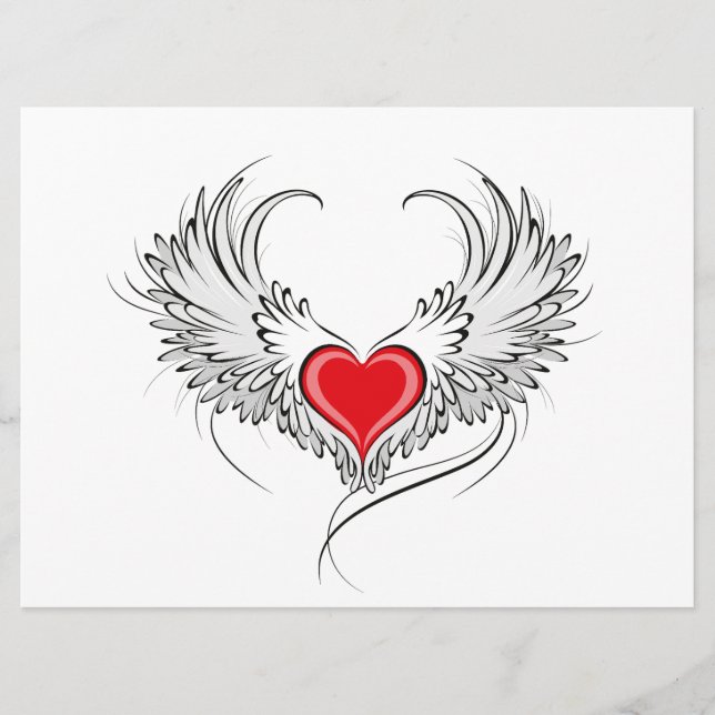 Red Angel Heart med vingar Program (Framsida)