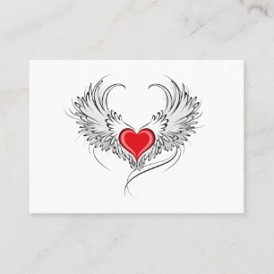 Red Angel Heart med vingar Rabattkort