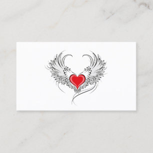 Red Angel Heart med vingar Tidsbeställning Kort