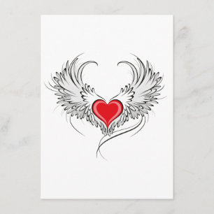 Red Angel Heart med vingar Tilläggskort