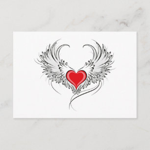 Red Angel Heart med vingar Tilläggskort
