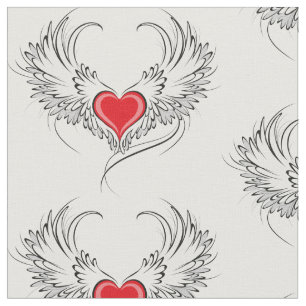 Red Angel Heart med vingar Tyg