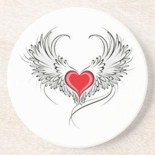 Red Angel Heart med vingar Underlägg
