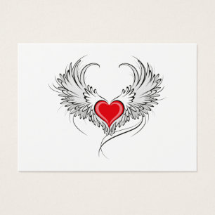 Red Angel Heart med vingar Visitkort