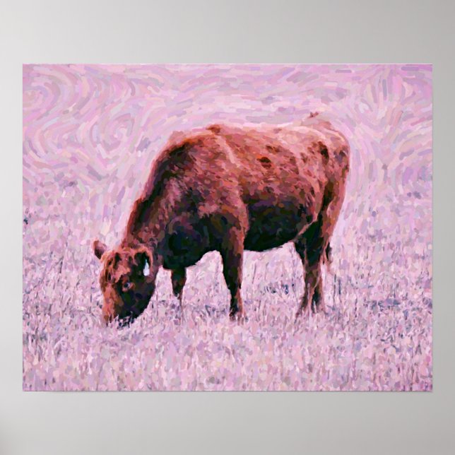 Red Angus Artsy Cow Photographic Art Print Poster (Framsidan)