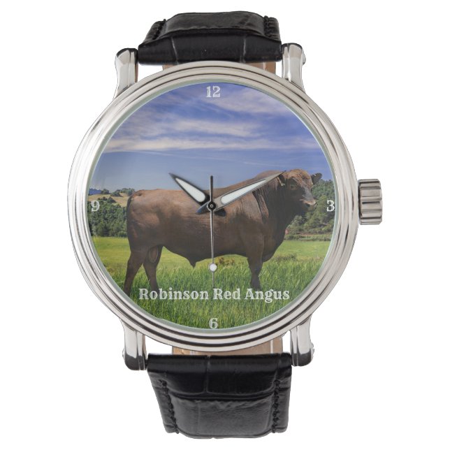 Red Angus Bull Armbandsur (Framsida)
