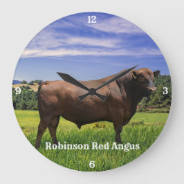 Red Angus Bull Stor Klocka