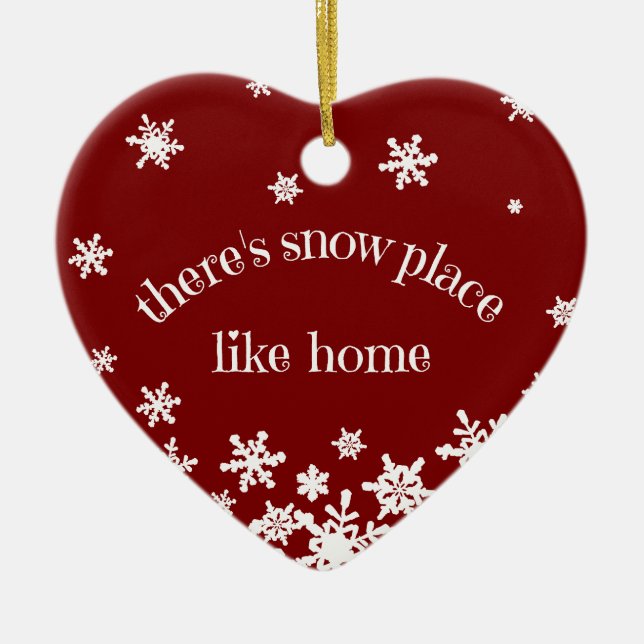 Red Anpassningsbar City Snowflake Home Ceramic Orn Julgransprydnad Keramik (Framsidan)