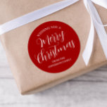 Red Anpassningsbar God jul Stickers Runt Klistermärke<br><div class="desc">Mer söt julprodukter i Lilla Bayleigh-affären!</div>
