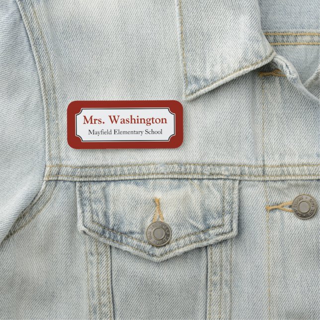 Red Anpassningsbar Lacher Work Office Namn bricka Namnbricka (På plats)